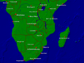 Afrika-Süd Städte + Grenzen 1600x1200
